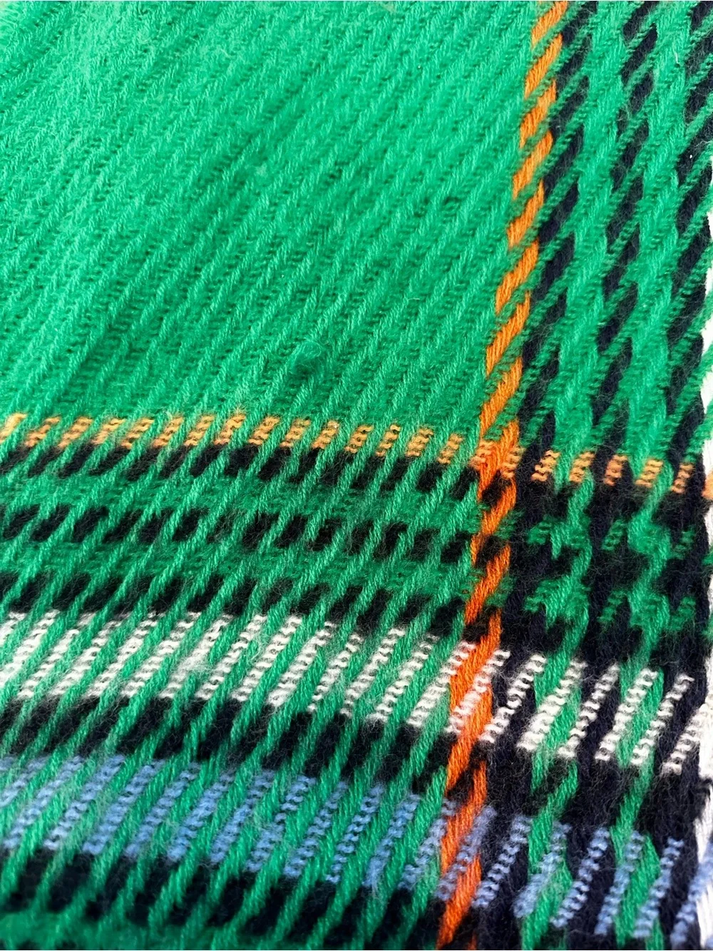 Aerie Fringe Green Plaid Blanket Scarf Wrap Cozy Cabincore Fall Winter Vibes